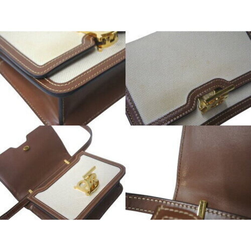Burberry Shoulder Bag Canvas Leather Beige Tan Brown Gold - Picture 6 of 8
